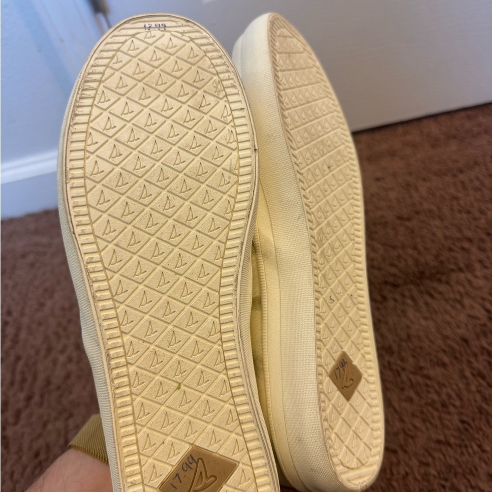 2 FOR $20 SPERRY CREST TWIN GORE Striped SLIP ON SNEAKERS Beige White 9.5 - Picture 8 of 8